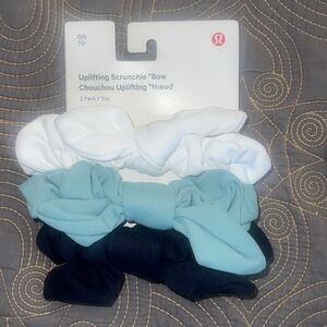 NWT LULUEMON UPLIFTING SCRUNCHIE BOW 3 PACK